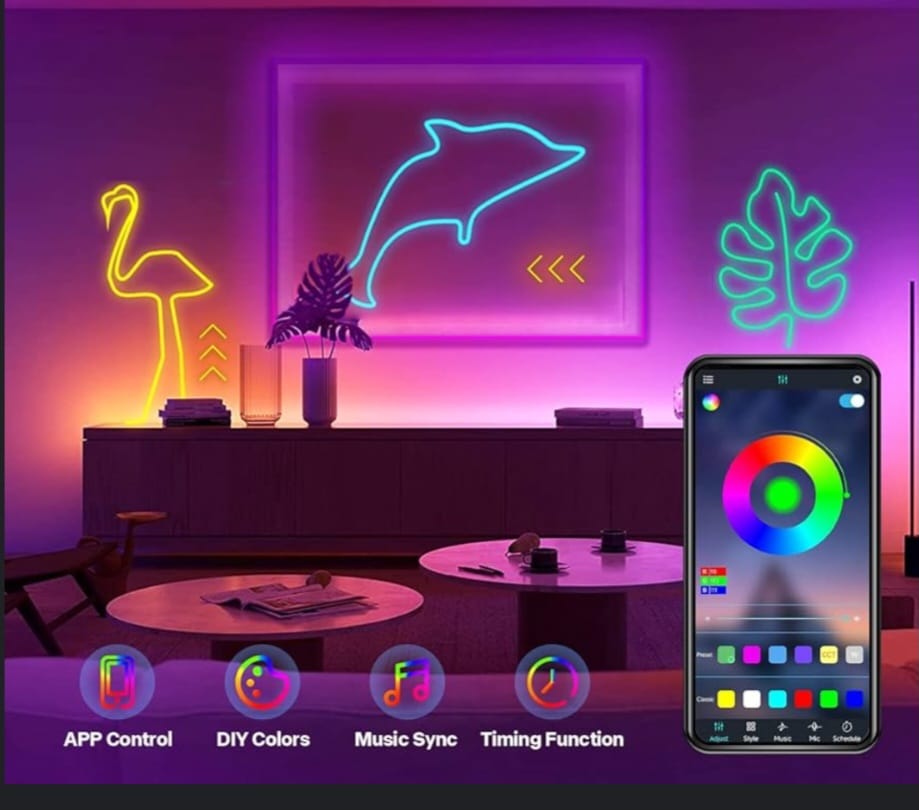 LUCES LED NEON RGB Magic 5 Mts. + App Control Bluetooth